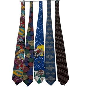 LOT of 5! Harley Davidson Ties ice for each season! Harley Davidson Christmas